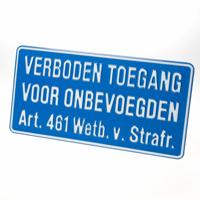 Bord alum. "verb.toeg.voor onbev" - thumbnail