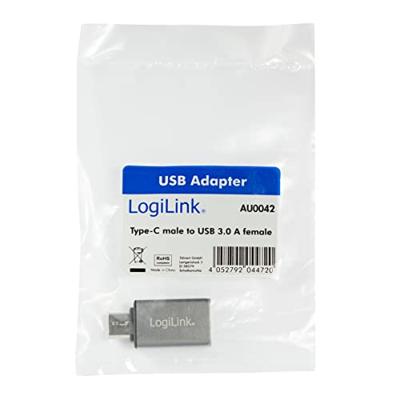 LogiLink USB 3.2 Gen 1 (USB 3.0) Adapter [1x USB-C stekker - 1x USB 3.2 Gen 1 bus A (USB 3.0)] AU0042