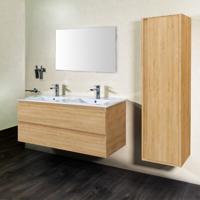 Badkamermeubelset BWS Sally 160 cm Vier Soft-Close Lades Licht Eiken - thumbnail