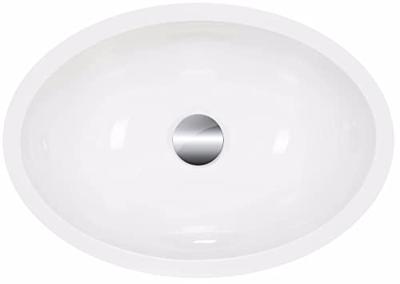 Ben Samantha ovale waskom 50x35x16cm mineraalmarmer glanzend wit