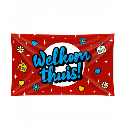Gevelvlag &apos;Welkom Thuis&apos; Cartoon