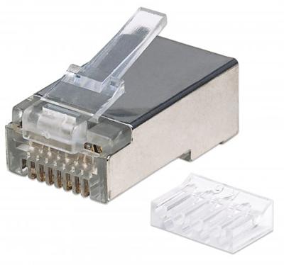 Intellinet 790635 Intellinet 90-pack Cat6 RJ45-modulaire stekker STP 2-punts aderaansluiting voor litsendraht 90 stekkers in de beker 790635 Aantal polen