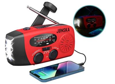 JONSKA Opwindbare Radio - Noodradio - Solar - Zaklamp - Powerbank