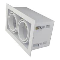 Wit armatuur inbouw 2-voudig voor LED spot 2xAR70 draaibaar en kantelbaar zichtbare rand - thumbnail