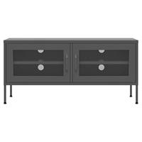 Tv-meubel 105x35x50 cm staal antracietkleurig - thumbnail