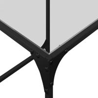 2-delige Tafeltjesset met transparant glazen blad staal - thumbnail