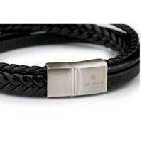 Paul McNeal MB0004SB Lederen Armband Lengte 21cm - thumbnail