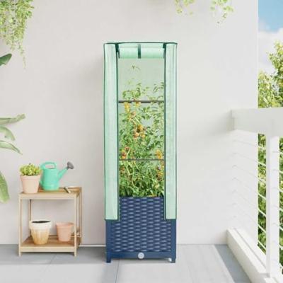 VidaXL Plantenbak verhoogd met kashoes 40x40x139 cm rattanlook