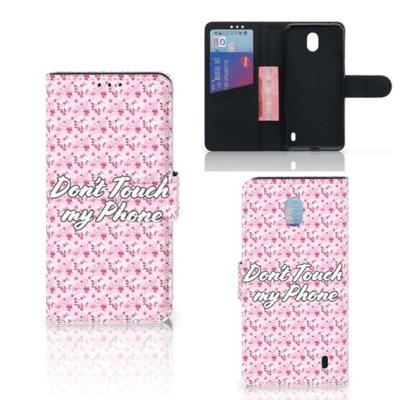Nokia 1 Plus Portemonnee Hoesje Flowers Pink DTMP Nokia 1 Plus Portemonnee Hoesje Flowers Pink DTMP