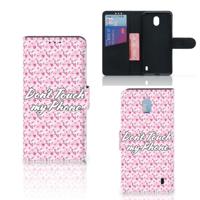 Nokia 1 Plus Portemonnee Hoesje Flowers Pink DTMP - thumbnail