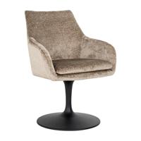 Richmond Draaibare Eetkamerstoel 'Marlon' Chenille, kleur Taupe - thumbnail