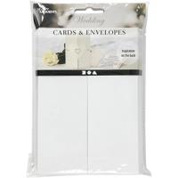 Creativ Company Parelmoer kaart & envelop, afmeting kaart 10,5x15 cm, afmeting envelop 11,5x16,5 cm, 230+120 gr, wit, 10 set/ 1 doos - thumbnail