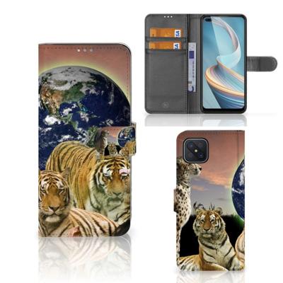 OPPO Reno4 Z | Telefoonhoesje | Met pasjeshouder | Roofdieren