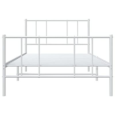 Bedframe met hoofd- en voeteneinde metaal wit 90x190 cm
