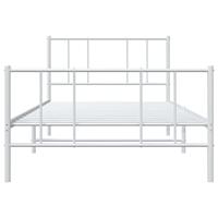 Bedframe met hoofd- en voeteneinde metaal wit 90x190 cm - thumbnail