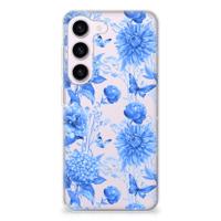 TPU Case voor Samsung Galaxy S23 Flowers Blue - thumbnail