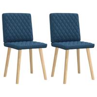 Eetkamerstoelen 2 st stof blauw - thumbnail