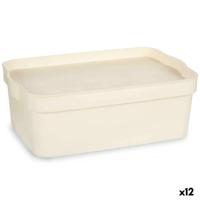 Opbergbak met Deksel Crème Plastic 6 L 21,5 x 11 x 31,5 cm (12 Stuks) - thumbnail