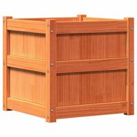 Plantenbakken 2 st cm massief grenenhout wasbruin - thumbnail