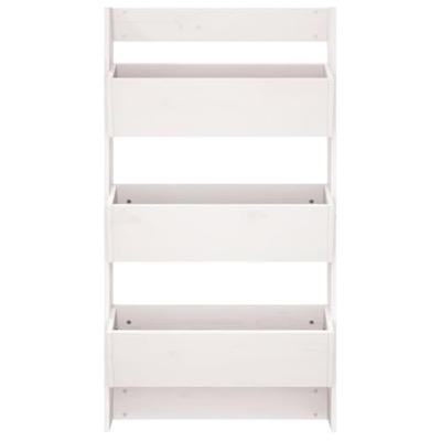 VidaXL Plantenbak wandmontage 3-laags 60x18,5x110 cm grenenhout wit - thumbnail