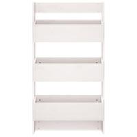 VidaXL Plantenbak wandmontage 3-laags 60x18,5x110 cm grenenhout wit - thumbnail