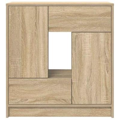 Dressoir met lades deuren 70,5x34x74,5 cm sonoma eikenkleurig