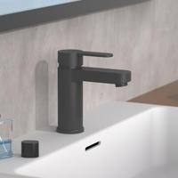Wastafelkraan Schutte Elephant Mengkraan Eéngreeps Zwart Inclusief Click Waste - thumbnail