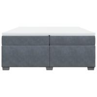 Boxspring met matras fluweel donkergrijs 200x200 cm - thumbnail