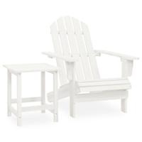 Tuinstoel Adirondack met tafel massief vurenhout wit - thumbnail