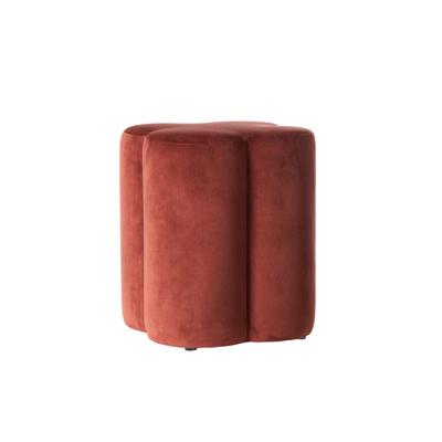 Light & Living Poef 'Nalani' Velvet, kleur Bordeaux