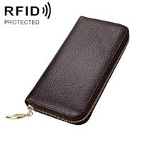 906 Antimagnetic RFID Litchi Texture Women Large Capacity Hand Wallet Purse Phone Bag with Card Slots(Coffee) - thumbnail