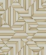 Dutch Wallcoverings Behang Galactik Ruit/Streep Beige/Goud L858-08 - thumbnail