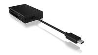ICY BOX IB-CR401-C3, Type-C® USB 3.0 Kartenleser (CF, SD 4.0, micro SD 4.0), UHS-II, mit Externe geheugenkaartlezer / hub USB-C Zwart - thumbnail