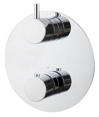 Wiesbaden Caral Rond afbouwdeel inbouwthermostaat 2 weg chroom