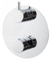 Wiesbaden Caral Rond afbouwdeel inbouwthermostaat 2 weg chroom - thumbnail