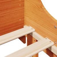 Bed met boekenkast zonder matras massief hout wasbruin 75x190cm - thumbnail