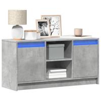 Tv-meubel met LED 100x34x50 cm bewerkt hout betongrijs - thumbnail