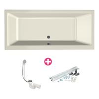 Xenz Kristal Ligbad - 170x75x48 - afvoer Midden - acryl - pergamon 6985-02 - thumbnail