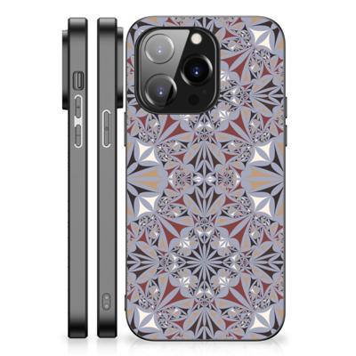 iPhone 14 Pro Marmeren Print Telefoonhoesje Flower Tiles iPhone 14 Pro Marmeren Print Telefoonhoesje Flower Tiles