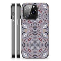 iPhone 14 Pro Marmeren Print Telefoonhoesje Flower Tiles - thumbnail
