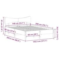 Bedframe zonder matras massief grenenhout wasbruin 140x200 cm - thumbnail