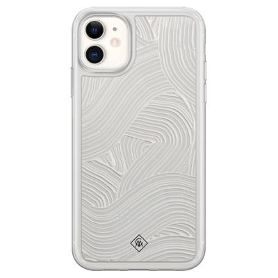 iPhone 11 hybride hoesje - Abstract beige waves