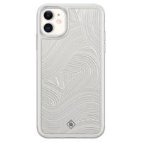 iPhone 11 hybride hoesje - Abstract beige waves - thumbnail