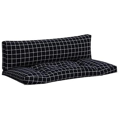 VidaXL Palletkussens 2 st ruitpatroon oxford stof zwart VidaXL Palletkussens 2 st ruitpatroon oxford stof zwart