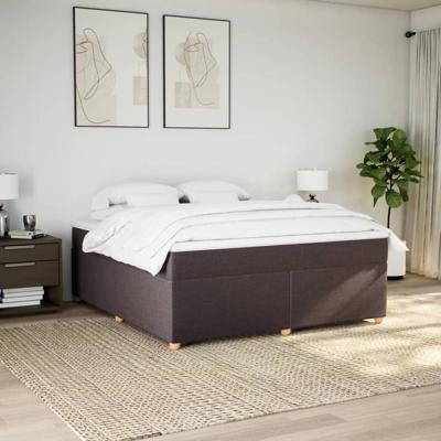 Boxspring met matras stof donkerbruin 180x200 cm