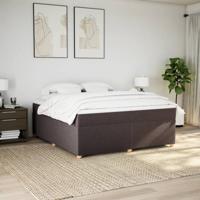 Boxspring met matras stof donkerbruin 180x200 cm - thumbnail
