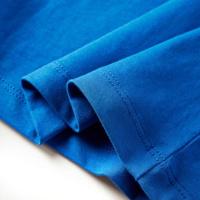 Kindershirt met lange mouwen voetbalspelerprint 140 kobaltblauw - thumbnail