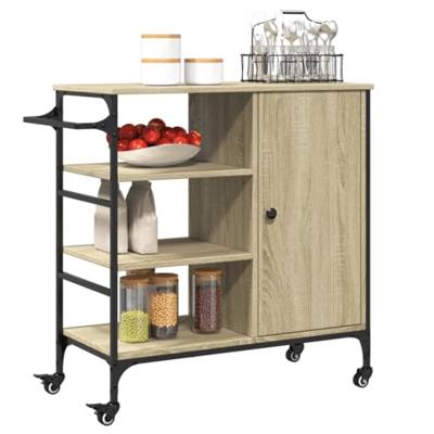 Keukentrolley 87,5x38,5x84,5 cm bewerkt hout sonoma eikenkleur Keukentrolley 87,5x38,5x84,5 cm bewerkt hout sonoma eikenkleur