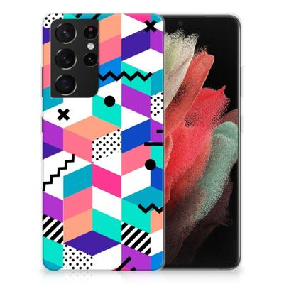 Samsung Galaxy S21 Ultra | TPU Hoesje | Blokken Kleurrijk Samsung Galaxy S21 Ultra | TPU Hoesje | Blokken Kleurrijk