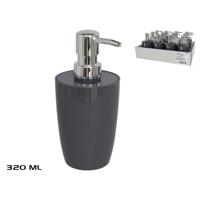 Zeepdispenser / Zeeppompje - Kunststof Collectie Venice - Antraciet - 320ml - 7x7x17.5 cm - thumbnail